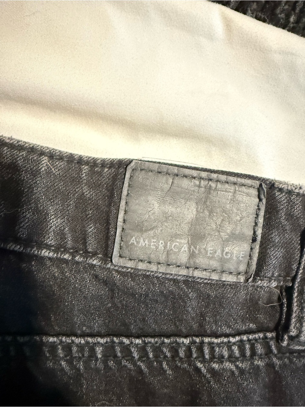 American Eagle Outfitters Black Distressed Cutoff Jean Shorts - Picture 3 of 5